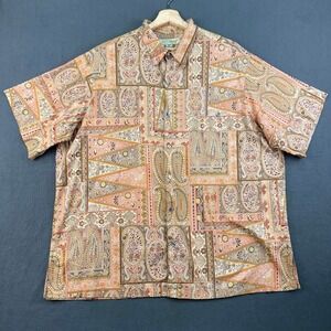 Tori Richard Shirt Men's Size 2XB Cotton Lawn Paisley Print Button-Up Casual Top
